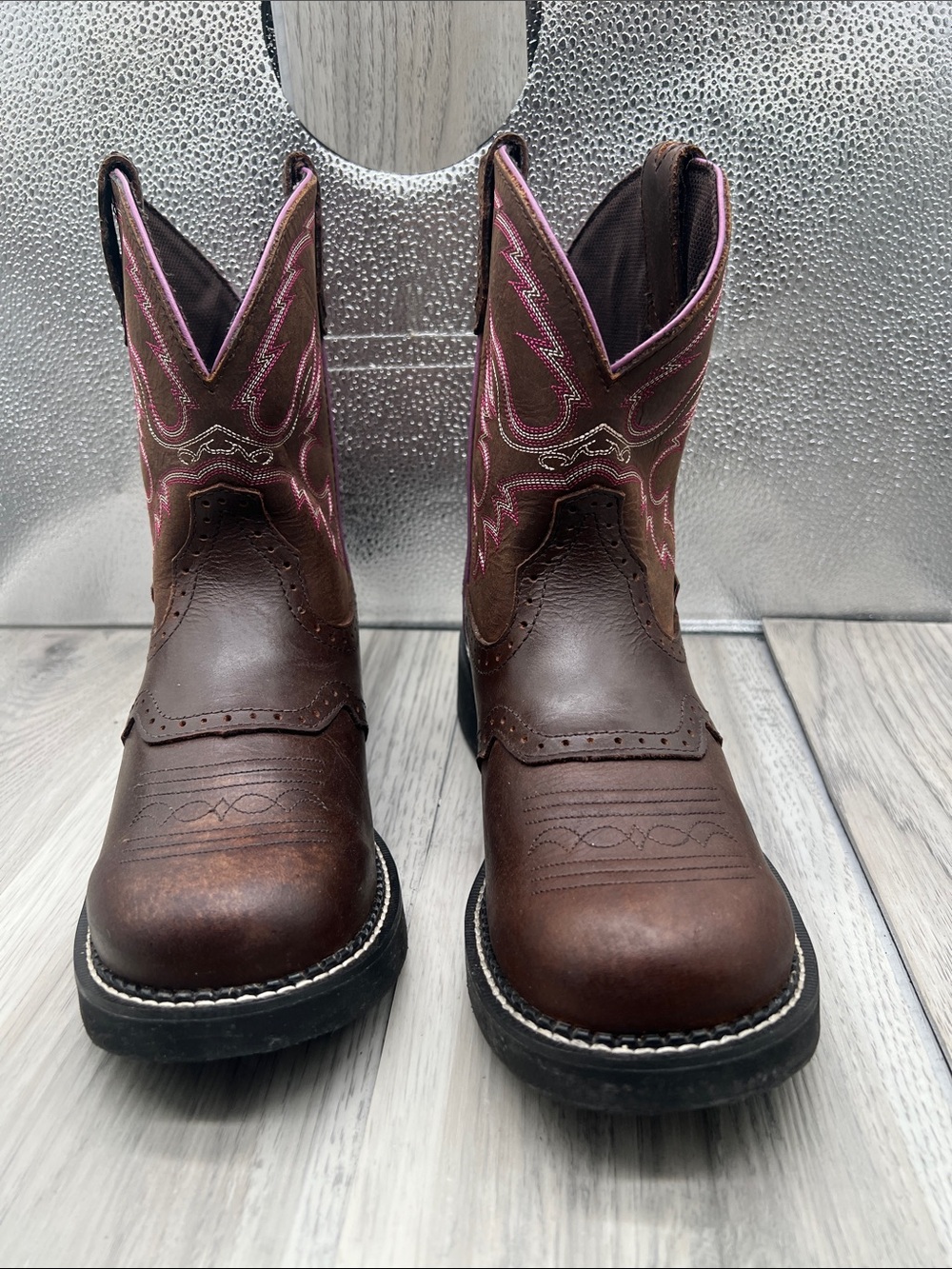 Justin Gypsy Boots 10.5 Brown Leather Cowboy Cowgirl Rodeo L9903 Gemma Aged Bar